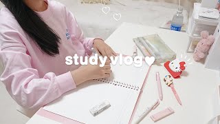 【study vlog】1日勉強を頑張った日 テスト直前 学生の週末 [upl. by Esserac647]