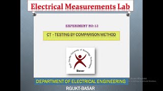 13 CT TESTING BY COMPARISION METHOD [upl. by Riella261]