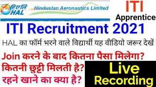 HAL Apprentice SalaryStipend Kitna HAL कितनी छुट्टी मिलती है  HAL अप्रेंटिस रहने खाने का बंदोबस्त [upl. by Gehman]