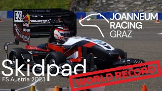 Skidpad World Record  Formula Student Austria 2023  Joanneum Racing Graz [upl. by Aleafar]