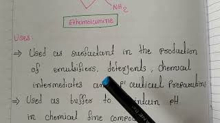 Structure and uses Ethanolamine ethylenediamine amphetamine [upl. by Eliam293]