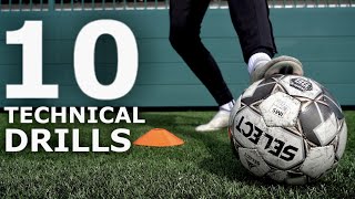 10 Technical Drills For Footballers  Become A Technical Master With These Exercises [upl. by Ientruoc]