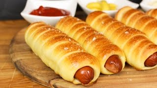 Pretzel Dogs  Würstchen im Bretzelteig  Pretzel Dog  Bretzel Würstchen [upl. by Ainitsirhc]