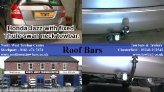 Honda Jazz car with fixed Thule towbar HD [upl. by Sturdivant465]