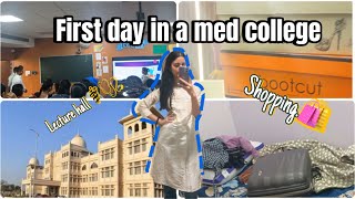 First day of medical college🩺⚕️💕 shopping for college🛍️ Foundation course First year MBBS student [upl. by Anhpad]