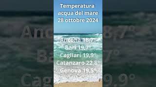 Temperatura Acqua del mare in Italia 28 ottobre 2024 Short [upl. by Diarmit]