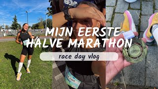 MIJN EERSTE HALVE MARATHON BREDA SINGELLOOP RACEDAY VLOG [upl. by Reamonn]