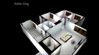 5 Rm HDB Flat 5 Improved 5I model Floor Plan Typical Layout Chua Chu Kang 3d Render [upl. by Oryaj]