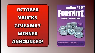 October Vbucks Giveaway Winner Announcement [upl. by Riordan]