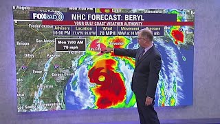 Tropical Storm Beryl approaching Texas coast [upl. by Willamina]