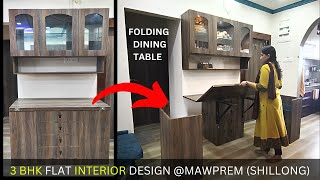 Folding dining table  Multipurpose folding table  3 bhk flat interior design [upl. by Balbinder]