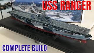 Building The Trumpeter 1350 USS Ranger CV4 aircraft carrier with US Navy dazzle camouflage [upl. by Ieluuk]