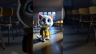 Cute Kitten meet Ghost at School 🥺❤️ shorts [upl. by Yv]