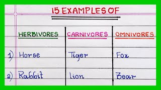 Examples Of Herbivores Carnivores and Omnivores  Science  Class 234 [upl. by Longley]