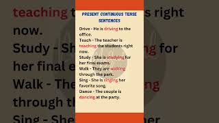 Present Continuous Tense Sentences  Common Verbs in Present Continuous Tense [upl. by Celestyna]