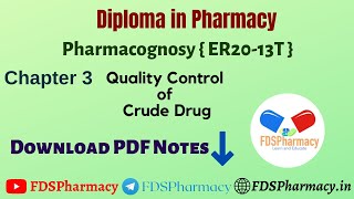 CH  3 Quality Control of Crude Drug  Pharmacognosy  DPharma 1st Year Notes [upl. by Yehus]