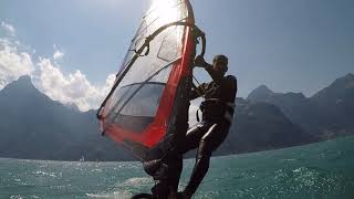 Windfoiling with Freestyleboard and Wavesail [upl. by Eidassac13]