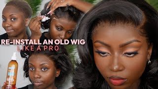 How To REINSTALL An Old Frontal Wig For Beginners [upl. by Aibos]