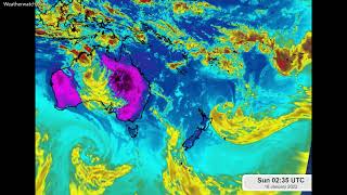 Astonishing satellite imagery of the Tonga eruption [upl. by Arakal]