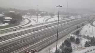 Snowplows Clearing Highway 401 in Toronto [upl. by Dhaf]