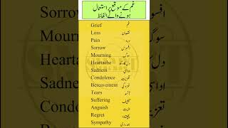 Top English vocabulary for Grief with Urdu Meaning  Grief Vocabulary  Smart Study Zone [upl. by Komarek]