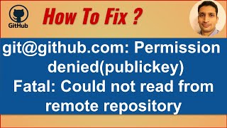 How to fix github permission denied publickey fatal could not read from remote repository [upl. by Lumpkin]