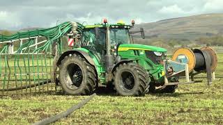 SLURRY 24 Umbilical with John Deere 6R 145 with black wheels 25 04 2024 [upl. by Dawson962]