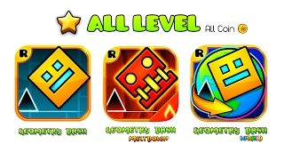 ALL LEVEL  GEOMETRY DASH 10  21  MELTDOWN  WORLD  34 Levels All Coin RopTops 2013  2017 [upl. by Ellery]