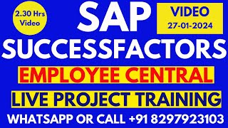 SAP Successfactors Training Employee Central Video on 27012024 CallWhatsapp 91 8297923103 [upl. by Afital]