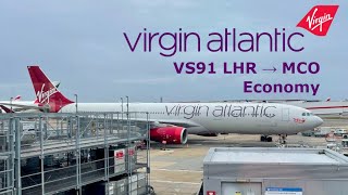 Trip Report Virgin Atlantic New Year’s Day A330300 Economy London to Orlando [upl. by Llemaj925]