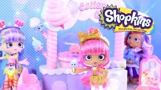 Shopkins Cotton Candy Party Play Set PLUS 4 Exclusive Mini Shopkins Review 4K [upl. by Ecadnak]