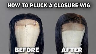 Beginner friendly way to pluck a 4x4 closure and make it look like a frontal [upl. by Buddy]