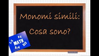 Monomi simili Cosa sono [upl. by Natsirc152]