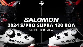 2024 Salomon SPro Supra BOA 120 Ski Boot Review with SkiEssentialscom [upl. by Akimahc698]