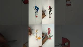 Shin Sonic The hedgehog split drawing compilation art sonic drawing shorts [upl. by Cindee820]