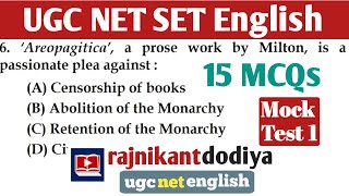 UGC NET 2024 Mock Test 1 UGC NET English Literature  Most Expected Questions for NET and SET Exams [upl. by Martelle]