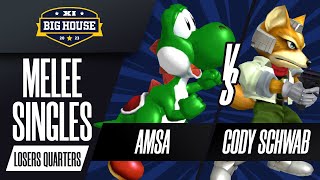 aMSa Yoshi vs Cody Schwab Fox  Melee Singles Losers Quarters  The Big House 11 [upl. by Huston]