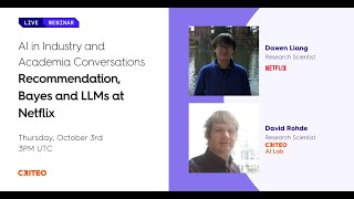 AI Conversations  Dawen Liang  Recommendation Bayes and LLMs at Netflix [upl. by Averell]