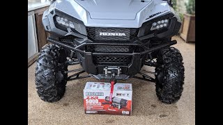 Badlands 5000 Winch Install How To One Piece KFI Mounting Plate Honda Pioneer 1000 Step By Step [upl. by Einhpad727]