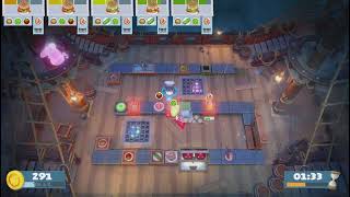 Overcooked All You Can Eat The Ever Peckish Rises Level 12 Two Players Three Stars [upl. by Ailb]