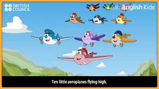 Ten little aeroplanes  Nursery Rhymes amp Kids Songs  LearnEnglish Kids British Council [upl. by Oelgnaed]