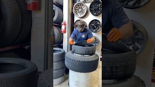 Cutting a used tire asmr [upl. by Rex]