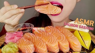 SALMON SASHIMI ASMR EATING SOUNDS MUKBANG KOREAN  연어회 먹방 리얼사운드 [upl. by Ellasal599]