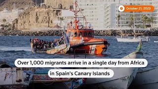 Canary Islands get 1000 migrants in single day [upl. by Naols]