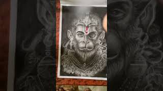 First time using fixative spray on hanuman ji drawing siddhartharts drawing like charcoaldrawing [upl. by Adrial]