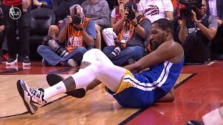 Kevin Durant ACHILLES INJURY  Game 5  Warriors vs Raptors  2019 NBA Finals [upl. by Siravart]