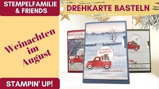 Weihnachtskarte quotDer richtige Drehquot basteln Stampin Up  Anleitung Drehkarte Perfekter Pickup DIY [upl. by Darwin]