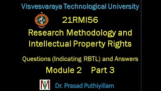 VTU 21RMI56 Research Methodology amp IPR Question amp Answer Module 2 Part 3 [upl. by Manup]