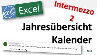 Jahresübersicht in Excel 2016 erstellen  Mehrere Einträge pro Zelle [upl. by Broucek347]