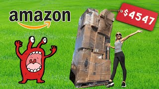 We Bought A MONSTER Amazon Returns Pallet For 600  Unboxing 4500 In MYSTERY Items [upl. by Lingwood]